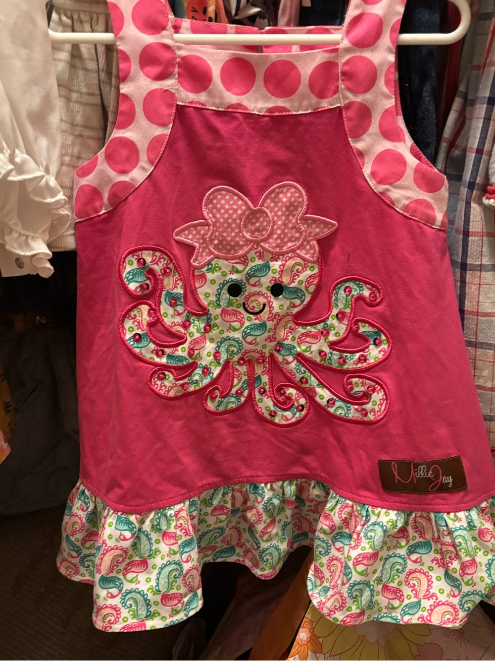 Lulus Pink Octopus Appliqué Kids Dress by Lilly Jay